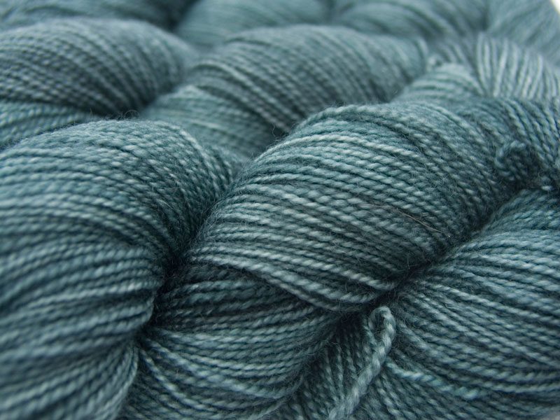 Mid sea grey superwash Bluefaced Leicester (BFL) 4-ply/fingering/sock yarn. Hand-dyed by Triskelion Yarn
