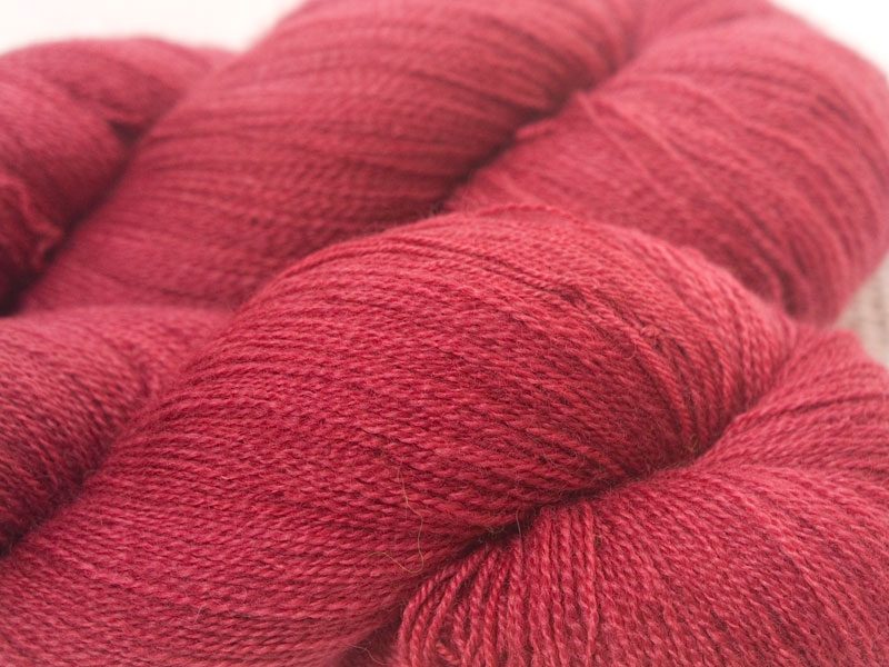 Bluefaced Leicester laceweight yarn hand-dyed by Triskelion Yarns