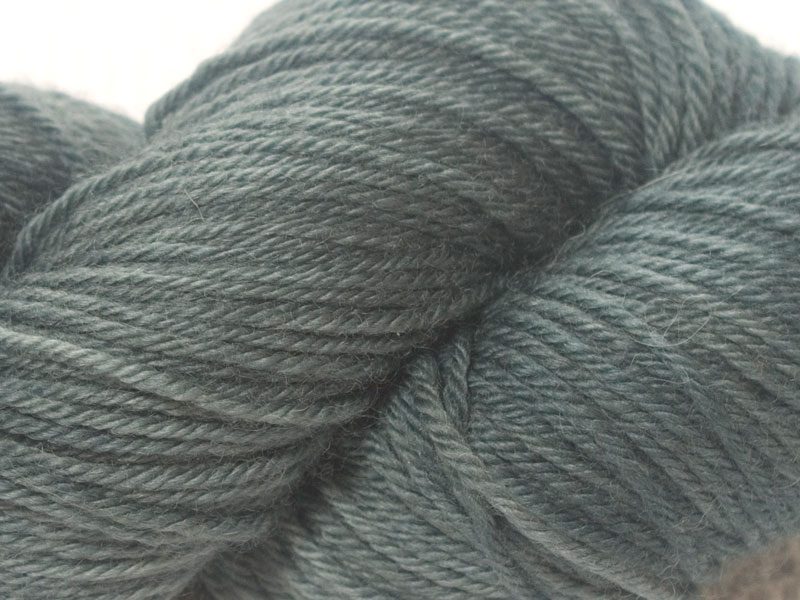 Grey superwash British Bluefaced Leicester sportweight yarn. hand-dyed by Triskelion Yarn