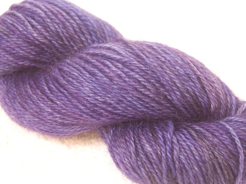 Blue violet hand-dyed Wensleydale DK/ Double Knit yarn. Hand-dyed by Triskelion Yarn