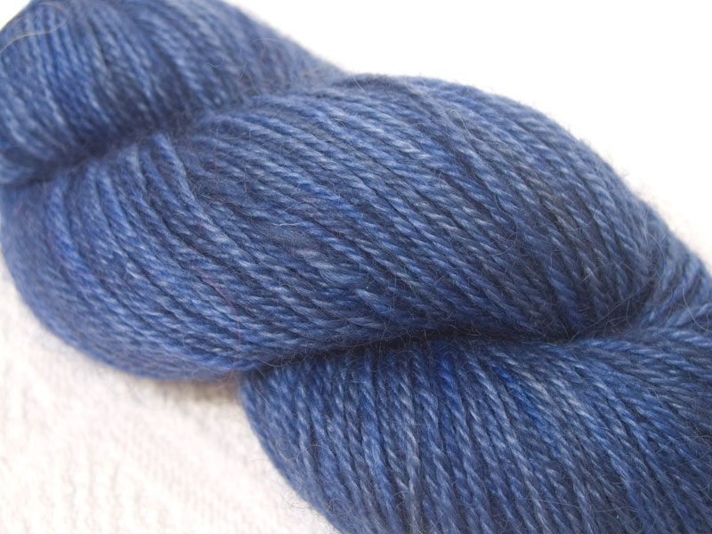 Dark blue hand-dyed Wensleydale DK/ Double Knit yarn. Hand-dyed by Triskelion Yarn
