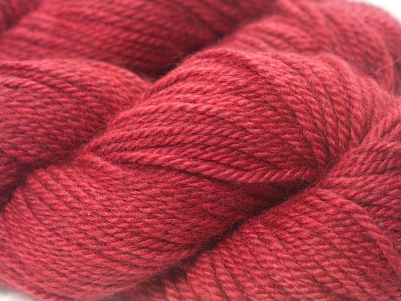 Rose Bluefaced Leicester (BFL) / Masham aran yarn. Hand-dyed by Triskelion Yarn