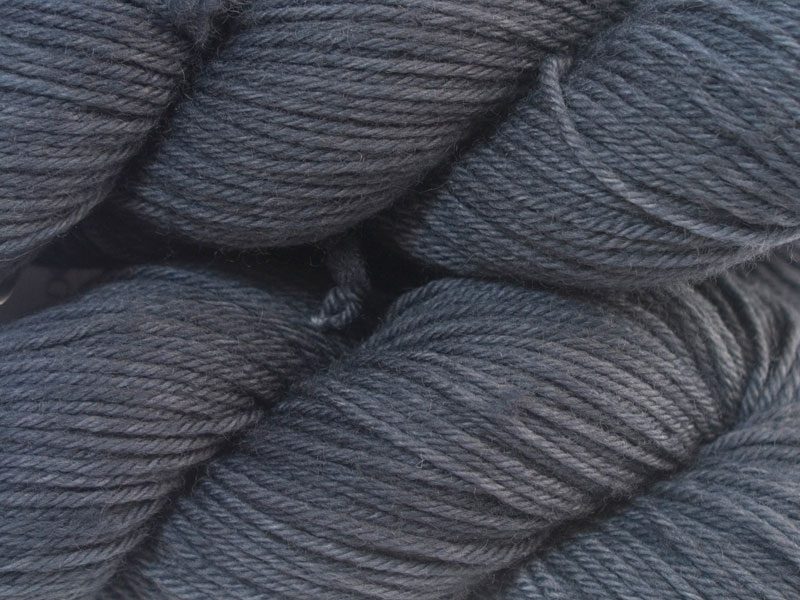 Dark slate grey superwash British Bluefaced Leicester sportweight yarn. hand-dyed by Triskelion Yarn