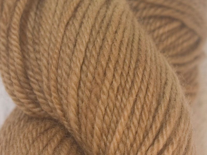 Light to mid brown (oak) Bluefaced Leicester (BFL) double knit yarn. Hand-dyed by Triskelion Yarn