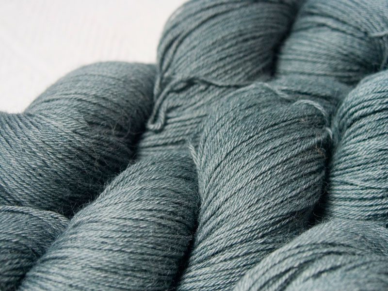 Mid sea grey baby alpaca 4-ply/fingering/sock yarn. Hand-dyed by Triskelion Yarn