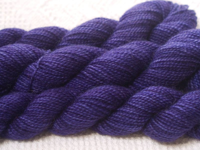 Cepheus- Deep violet purple superwash Bluefaced Leicester (BFL) 4-ply/fingering/sock yarn mini skein. Hand-dyed by Triskelion Yarn