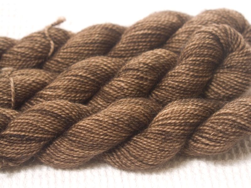 Quiet Earth - Cool mid to dark brown superwash Bluefaced Leicester (BFL) 4-ply/fingering/sock yarn mini skein. Hand-dyed by Triskelion Yarn