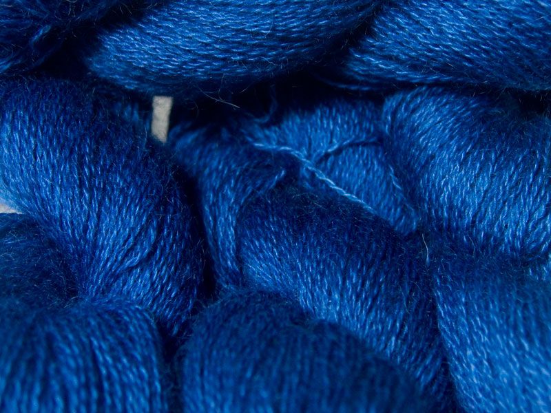Sapphire blue hand-dyed Wensleydale DK/ Double Knit yarn. Hand-dyed by Triskelion Yarn