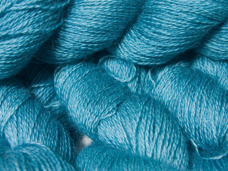 Light sky blue hand-dyed Wensleydale DK/ Double Knit yarn. Hand-dyed by Triskelion Yarn