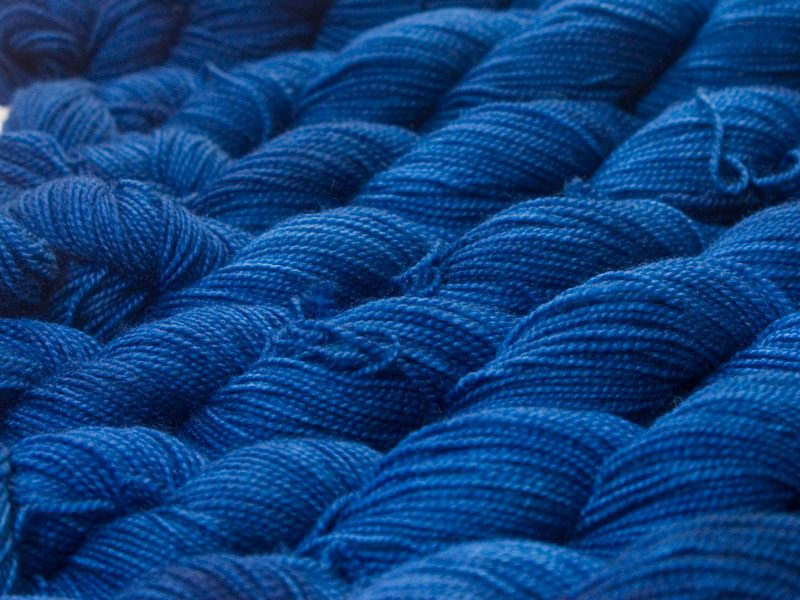 Sapphire blue superwash Bluefaced Leicester (BFL) 4-ply/fingering/sock yarn. Hand-dyed by Triskelion Yarn