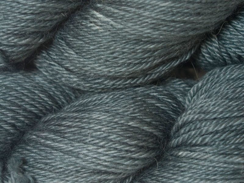 Mid sea grey Baby Alpaca Silk & Cashmere double-knit yarn. Hand-dyed by Triskelion Yarn.