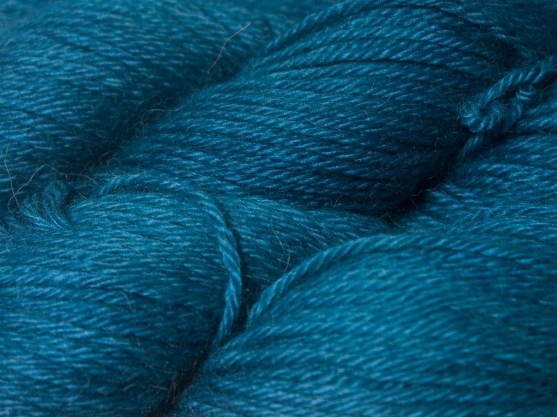 Petrol Blue Baby Alpaca Silk & Cashmere 4-ply yarn. Hand-dyed by Triskelion Yarn.