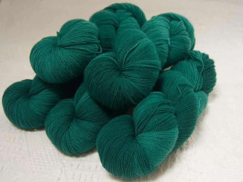 Mermen and Whales - Semi-solid dark blue-green, with turquoise and grey tones extra fine Falklands Merino 2-ply laceweight yarn hand-dyed by Triskelion Yarns