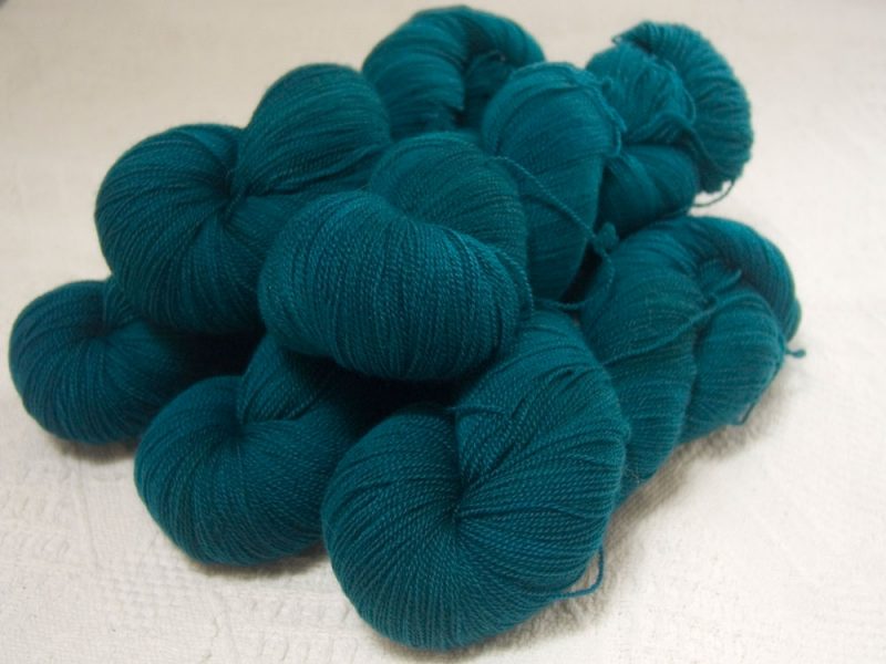 My True Sweetheart - Semi-solid dark sea blue, with petrol blue, teal and sea green tones extra fine Falklands Merino 2-ply laceweight yarn hand-dyed by Triskelion Yarns