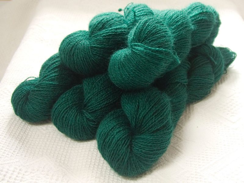Mermen and Whales - Semi-solid dark blue-green, with turquoise and grey tones hand-dyed Wensleydale DK/ Double Knit yarn. Hand-dyed by Triskelion Yarn