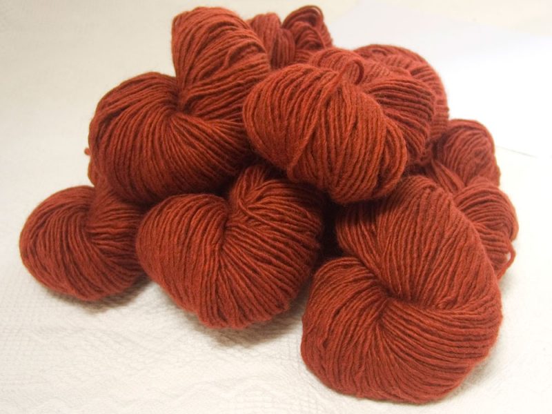 My Foxy Darling - Semi-solid dark orange, with tones of copper, vermillion and russet Bluefaced Leicester (BFL) / Masham worsted yarn. Hand-dyed by Triskelion Yarn