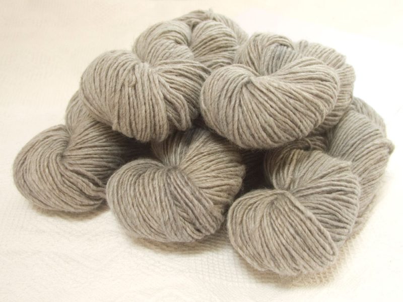 Seagull - Light to mid grey Bluefaced Leicester (BFL) / Masham worsted yarn. Hand-dyed by Triskelion Yarn