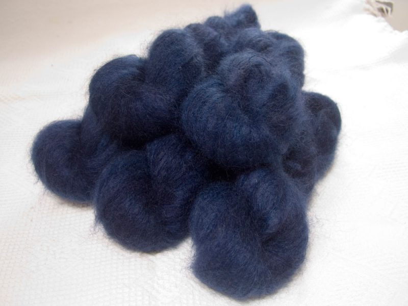 Navigator - Semi-solid deep blue kidsilk laceweight yarn. Hand-dyed by Triskelion Yarn