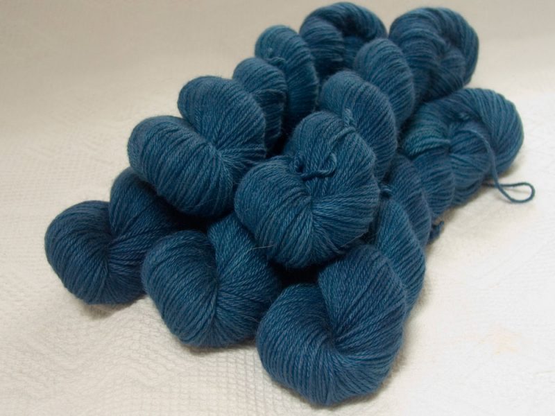 Barinthus - Mid to dark air force blue Baby Alpaca Silk & Cashmere double-knit yarn. Hand-dyed by Triskelion Yarn.