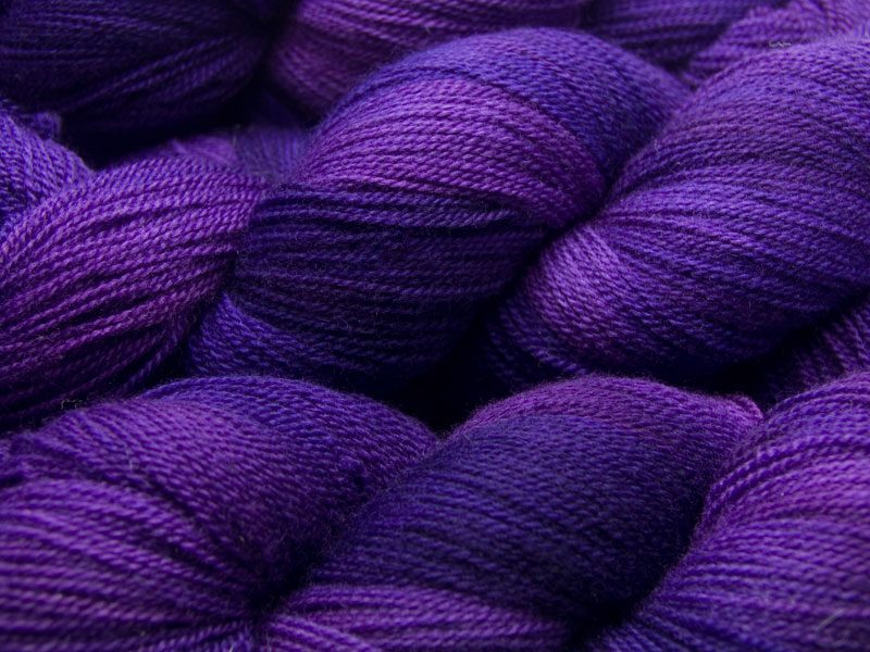 People Eater - Deep violet purple extra fine Falklands Merino 2-ply laceweight yarn hand-dyed by Triskelion Yarns
