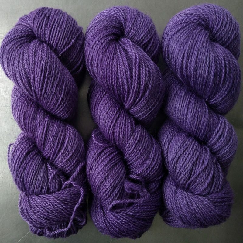 Peace Weaver - Semi-solid mid to light blue-violet, with tones of lavender and light cobalt Bluefaced Leicester (BFL) / Gotland 4-ply (fingering) yarn. Hand-dyed by Triskelion Yarn