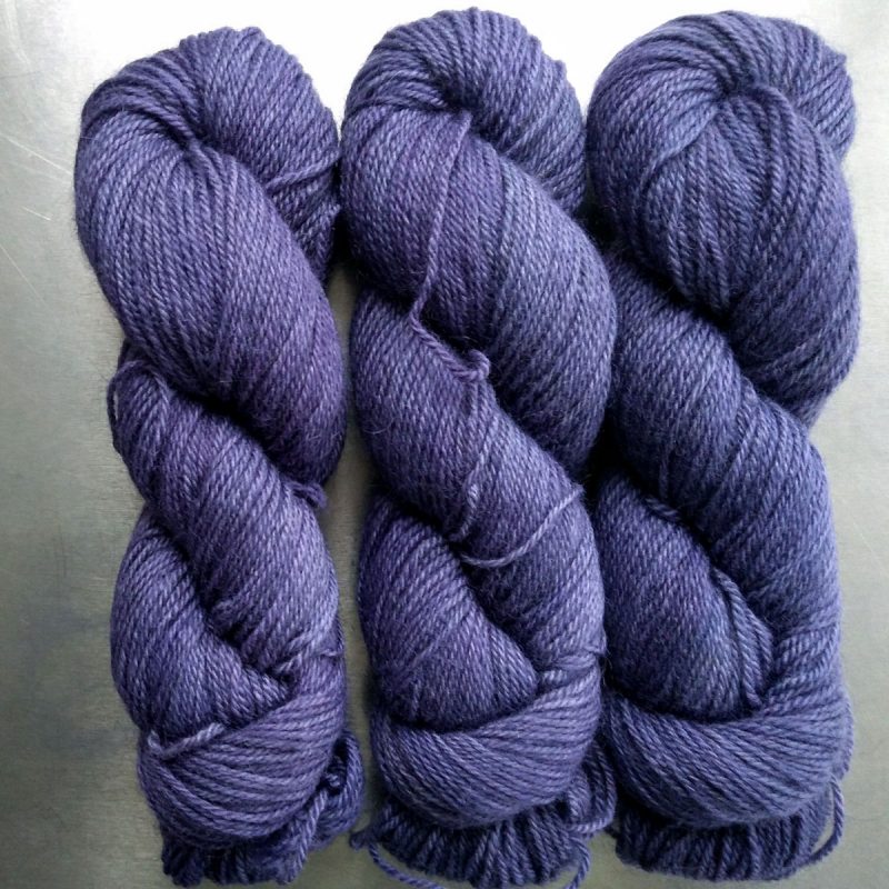 Peace Weaver - Semi-solid mid- to light blue-violet, with tones of lavender and light cobalt Bluefaced Leicester (BFL) / Gotland dlouble knit (DK) yarn. Hand-dyed by Triskelion Yarn