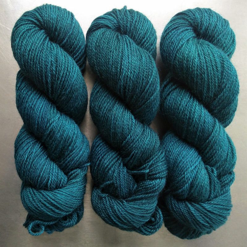 Whale Road - Semi-solid dark sea blue, with petrol blue, teal and sea green tones Bluefaced Leicester (BFL) / Gotland dlouble knit (DK) yarn. Hand-dyed by Triskelion Yarn