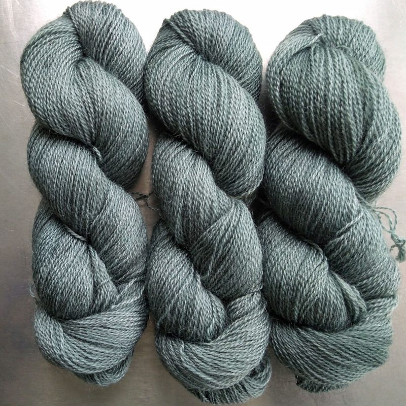 Endless Forms - Green sea grey Falklands Corriedale and British Mohair 4-ply/fingering/sock yarn. Hand-dyed by Triskelion Yarn