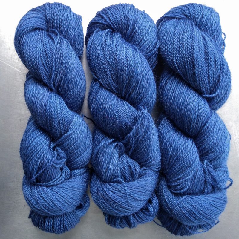 Idris - Dark summer blue Falklands Corriedale and British Mohair 4-ply/fingering/sock yarn. Hand-dyed by Triskelion Yarn