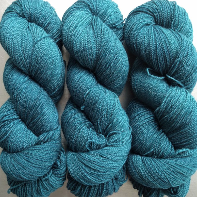 Aegir’s Cauldron - Dark petrol blue extra fine Falklands Merino 2-ply laceweight yarn hand-dyed by Triskelion Yarns