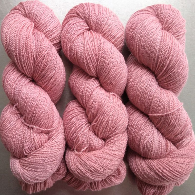 Dogrose - Pale pink extra fine Falklands Merino 2-ply laceweight yarn hand-dyed by Triskelion Yarns