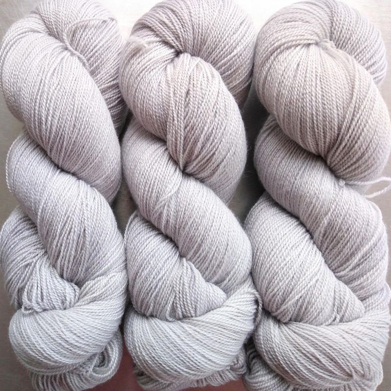 Seagull - Light to mid grey extra fine Falklands Merino 2-ply laceweight yarn hand-dyed by Triskelion Yarns