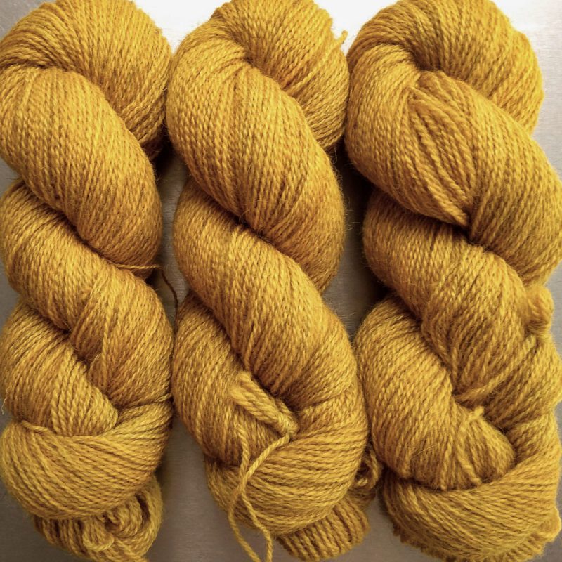 Heaven’s Gem - Rich imperial yellow Bluefaced Leicester (BFL) / Gotland 4-ply (fingering) yarn. Hand-dyed by Triskelion Yarn