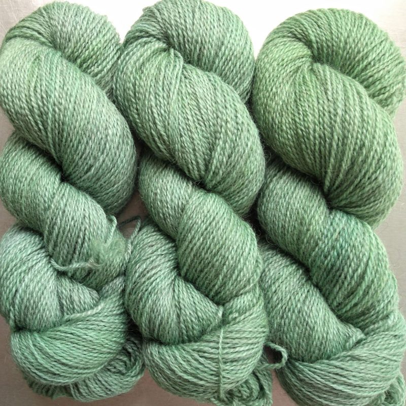 Ran’s Net - Pale surf green Bluefaced Leicester (BFL) / Gotland 4-ply (fingering) yarn. Hand-dyed by Triskelion Yarn