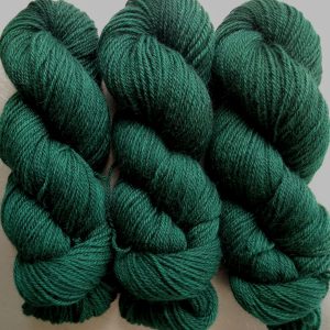 Dark Emerald - Dark emerald green with black undertones Bluefaced Leicester (BFL) / Gotland dlouble knit (DK) yarn. Hand-dyed by Triskelion Yarn