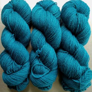Menawethan - dark teal Bluefaced Leicester / silk 4-ply yarn. Hand-dyed by Triskelion Yarn.