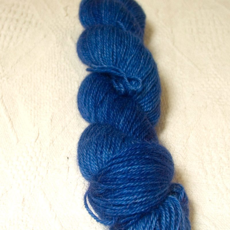 Dark Blue hand-dyed Wensleydale DK/ Double Knit yarn. Hand-dyed by Triskelion Yarn
