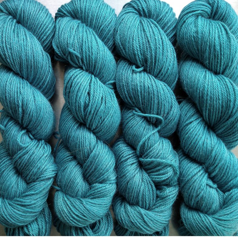 Harbour - Dark turquoise Baby Alpaca Silk & Cashmere double-knit yarn. Hand-dyed by Triskelion Yarn.