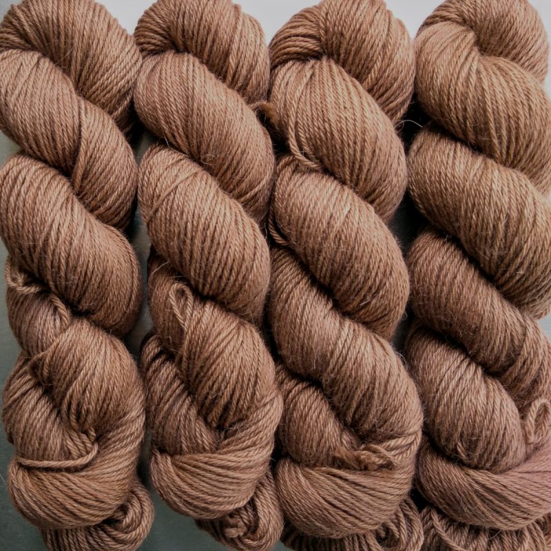 Marten - Rich russet brown Baby Alpaca Silk & Cashmere double-knit yarn. Hand-dyed by Triskelion Yarn.
