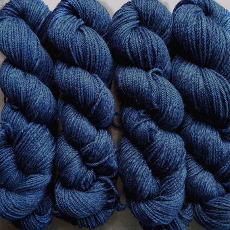 Navigator - Warm navy Baby Alpaca Silk & Cashmere double-knit yarn. Hand-dyed by Triskelion Yarn.