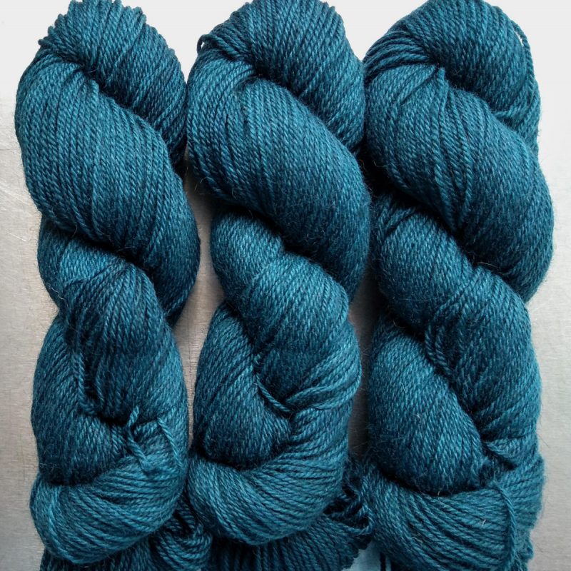 Aegir’s Cauldron - Dark petrol blue Bluefaced Leicester (BFL) / Gotland dlouble knit (DK) yarn. Hand-dyed by Triskelion Yarn