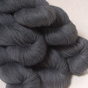 Charcoal - Charcoal grey Baby Alpaca Silk & Cashmere double-knit yarn. Hand-dyed by Triskelion Yarn.