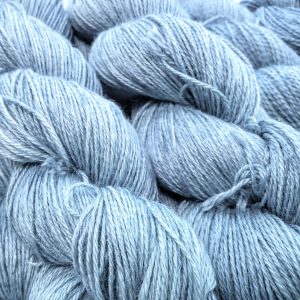 Indigo - Indigo blue Baby Alpaca, silk and linen 4-ply yarn. Hand-dyed by Triskelion Yarn.