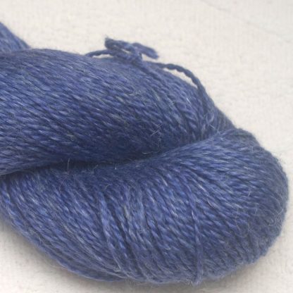 Lavender - Mid to dark lavender blue Baby Alpaca, silk and linen Mid-toned blue violet light DK yarn. Hand-dyed by Triskelion Yarn.