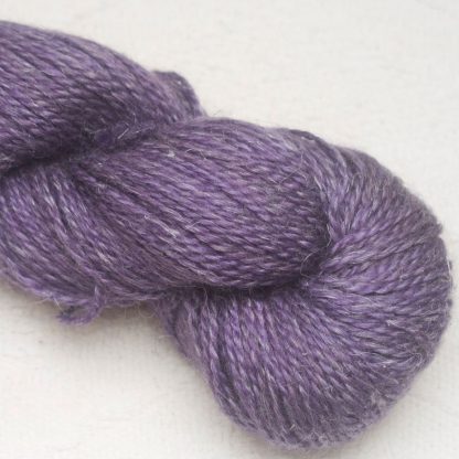 Tyrian Purple - Dark reddish purple Baby Alpaca, silk and linen Mid-toned blue violet light DK yarn. Hand-dyed by Triskelion Yarn.