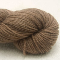 Taliesin – Light warm taupe with a fawn undertone Corriedale heavy DK/worsted weight yarn. Hand-dyed by Triskelion Studio.