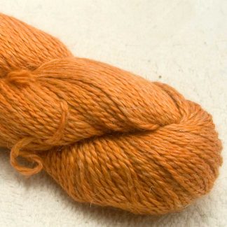 Arcturus - Light orange Baby Alpaca, silk and linen Mid-toned blue violet light DK yarn. Hand-dyed by Triskelion Yarn.