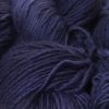 Semi-solid deep purple and blue-violet Corriedale thick and thin slub yarn. Hand-dyed by Triskelion Yarn.