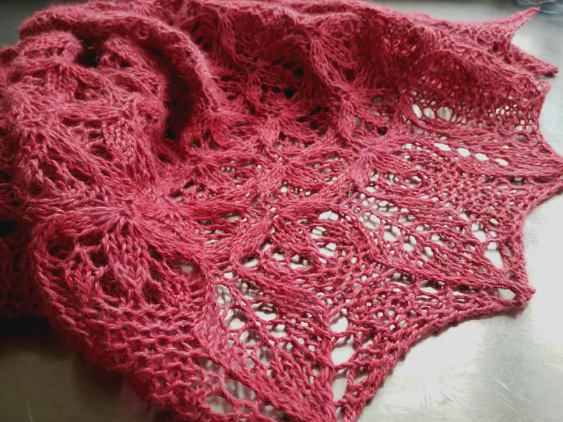 Blodeuwedd Shawl by Triskelion Yarn