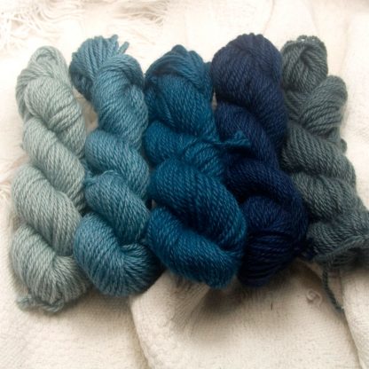 On The Sea - Ocean blues and greys Bluefaced Leicester worsted weight yarn hand-dyed by Triskelion Yarn